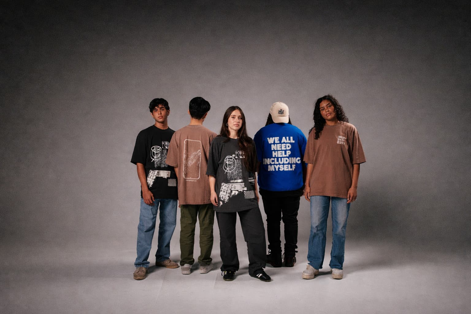 Five people wearing the UrbanWear collection